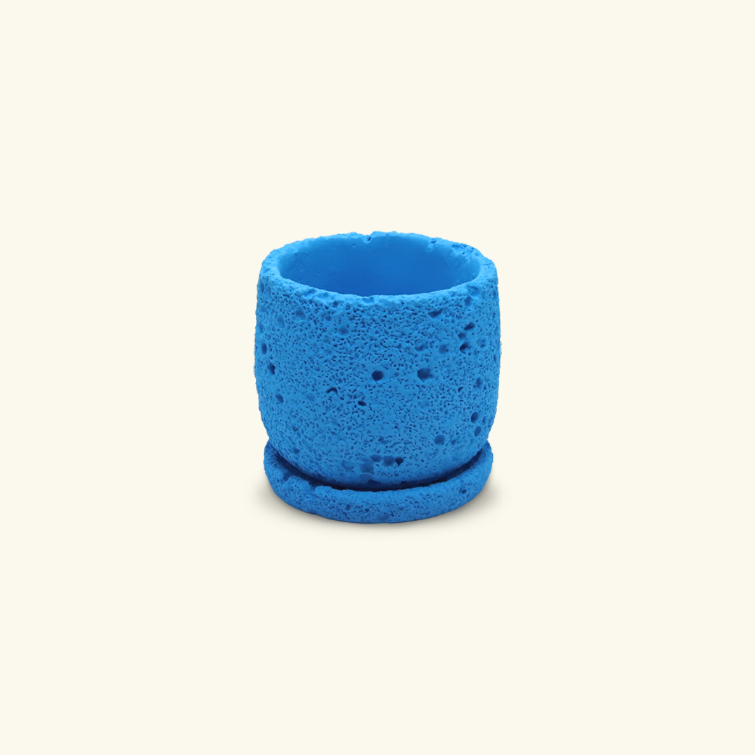Lava stone pot - Blue
